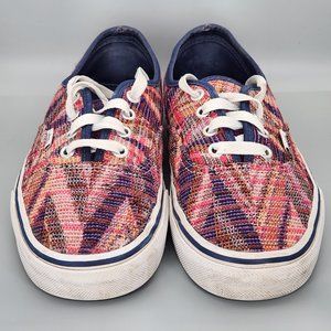 Vans Pink Purple and Blue Woven Chevron Sneakers Women's Size 7 Men's 5.5